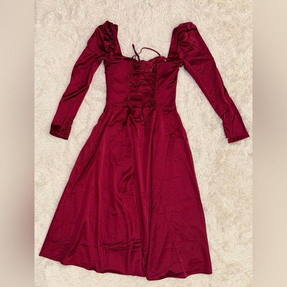 NWOT HOUSE OF CB 'Sebille' Ruby Corset Long Sleeves Midi Dress sz XS PLUS CUP - Picture 6 of 9